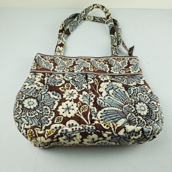 Vera Bradley Slate Blooms Pattern Top Zip Shoulder Bag Quilted Floral Handbag - Picture 3 of 10